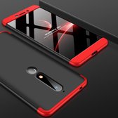 GKK PC 360 graden volledige dekking Case voor Nokia 6 (2018) (zwart + rood)