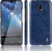 Shockproof Litchi Texture PC + PU Case voor Nokia 2.2 (blauw)