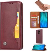 Voor Xiaomi Redmi Note8 Pro Kneed Skin Texture Horizontaal Flip Leather Case met Fotolijst & Holder & Card Slots & Wallet (Wine Red)