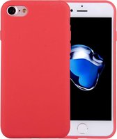 Voor iPhone 8 & 7 effen kleur TPU beschermhoes zonder ronde opening (rood)