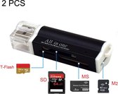 2 STKS Multi Alles in 1 USB 2.0 Micro SD SDHC TF M2 MMC MS PRO DUO Geheugenkaartlezer