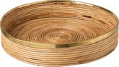 J-Line Plateau Goud Boord Rotan
