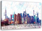 Schilderij New York City (print op canvas), 2 maten, multi-gekleurd, Premium print