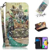 Voor LG Q52 3D Gekleurde Tekening Horizontale Flip Leren Case met Houder & Kaartsleuven & Portemonnee & Lanyard (Zoo)