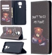 Voor Xiaomi Redmi Note 9 Gekleurde Tekening Patroon Onzichtbare Magnetische Horizontale Flip PU Lederen Case met Houder & Kaartsleuven & Portemonnee (Beer)