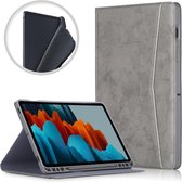 Voor Samsung Galaxy Tab S7 T870 / T875 TPU Front Ondersteuning Horizontale Flip Leren Case met Houder & Pen Slot & Slaap / Wekfunctie (Donkergrijs)