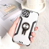 Voor iPhone 11 Pro Max schokbestendig TPU + pc-hoesje met ringhouder (zilver)