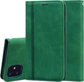 Voor iPhone 11 Frosted Business Magnetische Horizontale Flip PU lederen tas met houder & kaartsleuf & lanyard (groen)