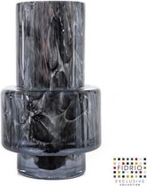 Design vaas Nuovo - Fidrio NERO - glas, mondgeblazen bloemenvaas - diameter 10 cm hoogte 35 cm