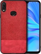 Voor Galaxy A10s schokbestendige splicing PU + stoffen beschermhoes (rood)