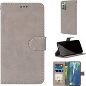 Voor Samsung Galaxy Note20 Retro Frosted Horizontale Flip PU lederen tas met houder & kaartsleuven & portemonnee & fotolijst (grijs)