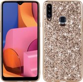 Voor Galaxy A20S Glittery Powder schokbestendige TPU-hoes (goud)