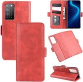 Voor Huawei Honor X10 5G Dual-side magnetische gesp horizontale flip lederen tas met houder & kaartsleuven & portemonnee (rood)
