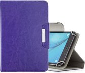 Voor 8 inch tablets universele effen kleur horizontale flip lederen tas met kaartsleuven & houder & portemonnee (paars)