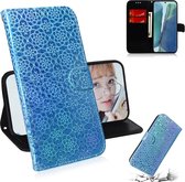 Voor Samsung Galaxy Note20 Effen Kleur Kleurrijke Magnetische Gesp Horizontale Flip PU Lederen Case met Houder & Kaartsleuven & Portemonnee & Lanyard (Hemelsblauw)