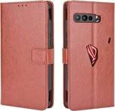 Voor Asus ROG Phone 3 ZS661KS Retro Crazy Horse Texture Horizontale Flip lederen tas, met houder & kaartsleuven en fotolijst (bruin)