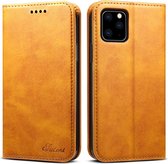 Suteni Calf Texture horizontale flip lederen tas met houder en kaartsleuven en portemonnee voor iPhone 11 (kaki)