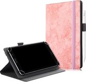 Voor 7-8 inch Marmeren Doek Textuur Horizontale Flip Universele Tablet PC Leren Case met Pen Slot & Houder (Roze)