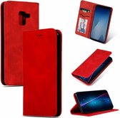 Retro Skin Feel Business magnetisch horizontaal lederen flip-hoesje voor Samsung Galaxy A8 Plus 2018 ä¸‰æ˜Ÿ (rood)