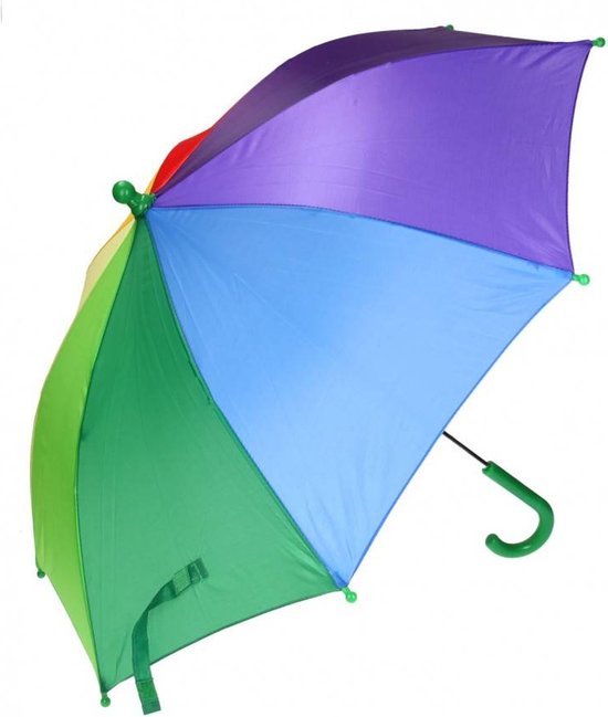Betuttelen diameter Kano Paraplu - Regenboog - Voor kinderen - 68cm | bol.com