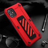 Bright Shield 3-in-1 schokbestendige TPU + pc + achterkant siliconen beschermhoes voor iPhone 12 Pro Max (rood)