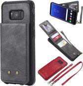 Voor Galaxy S8 + Verticaal Flip Schokbestendig Leren Beschermhoes met Lang Touw, Kaartsleuven & Beugel & Fotohouder & Portemonnee Functie (Grijs)