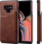 Voor Galaxy Note 9 Shockproof Calf Texture-beschermhoes met houder en kaartsleuven en frame (koffie)