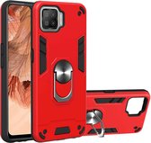 Voor OPPO F17 / A73 2020 Armor Series PC + TPU beschermhoes met ringhouder (rood)