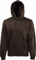 Fruit Of The Loom Heren Premium 70/30 Hooded Zip-Up Sweatshirt / Hoodie (Zwart)