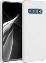 kwmobile telefoonhoesje geschikt voor Samsung Galaxy S10 - Hoesje met siliconen coating - Smartphone case in mat wit