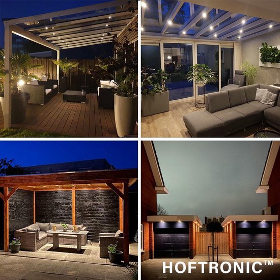 HOFTRONIC Sienna - Veranda Inbouwspots 6x3W - 12 Volt - Complete Veranda  Set - 2700K... | bol.com