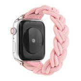 Elastische geweven horlogeband voor Apple Watch Series 6 & SE & 5 & 4 44 mm / 3 & 2 & 1 42 mm, lengte: 120 mm (roze)