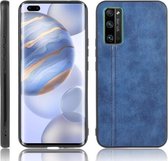 Voor Huawei Honor 30 Pro Schokbestendig Naaien Koe Patroon Huid PC + PU + TPU Case (Blauw)