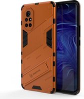 Voor Huawei Nova 8 Punk Armor 2 in 1 PC + TPU schokbestendig hoesje met onzichtbare houder (oranje)