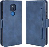 Voor Motorola Moto G Play 2021 Wallet Style Skin Feel Kalfspatroon lederen tas met aparte kaartsleuven (blauw)