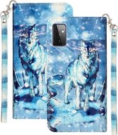 Voor Samsung Galaxy A72 5G 3D-patroon Horizontale Flip PU-lederen hoes met houder & kaartsleuven & portemonnee (Snow Mountain Wolf)