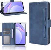 Voor Xiaomi Redmi 9T & Note 9 4G Skin Feel Kalfspatroon Horizontale Flip lederen tas met houder & kaartsleuven & fotolijst (blauw)