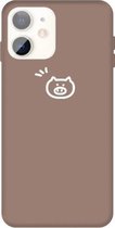 Voor iPhone 11 Small Pig Pattern Colorful Frosted TPU telefoon beschermhoes (kaki)