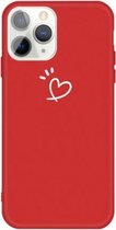 Voor iPhone 11 Pro Three Dots Love-heart Pattern Colorful Frosted TPU telefoon beschermhoes (rood)