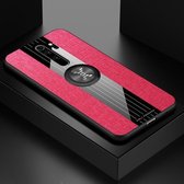 Voor Geschikt voor Xiaomi Redmi Note 8 Pro XINLI Stiksels Doek Textuur Schokbestendig TPU Beschermhoes met Ringhouder (Rood)
