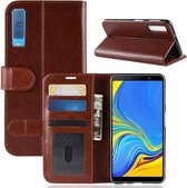 Voor Galaxy A7 (2018) / A750 Crazy Horse Texture Horizontale Flip lederen tas met houder & kaartsleuven & portemonnee (bruin)