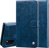 Voor Samsung Galaxy M21 zakelijke stijl olie wax textuur horizontale flip lederen tas met houder & kaartsleuven & portemonnee (koningsblauw)