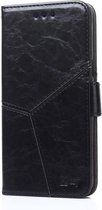 Geometrische stiksels Horizontale flip TPU + PU lederen tas met houder & kaartsleuven en portemonnee voor iPhone 11 (zwart)