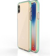 Voor iPhone X / XS TPU tweekleurige schokbestendige beschermhoes (mintgroen)