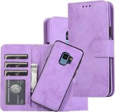 Voor Samsung Galaxy S9Plus Retro 2in1 afneembare magnetische horizontale flip TPU+PU lederen tas met houder&kaartsleuven&fotolijst&portemonnee (paars)