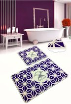 Nerge.be  | Bhpc Polo  Purple Glow  Badmat Set   | Vivid Color | Badmat Set | antislip | Washable in the Machine | Absorbent badmat