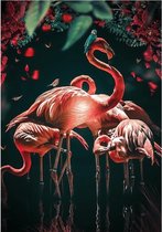 Water Flamingo Aluminium 70x100 cm botanische jungle dieren wanddecoratie