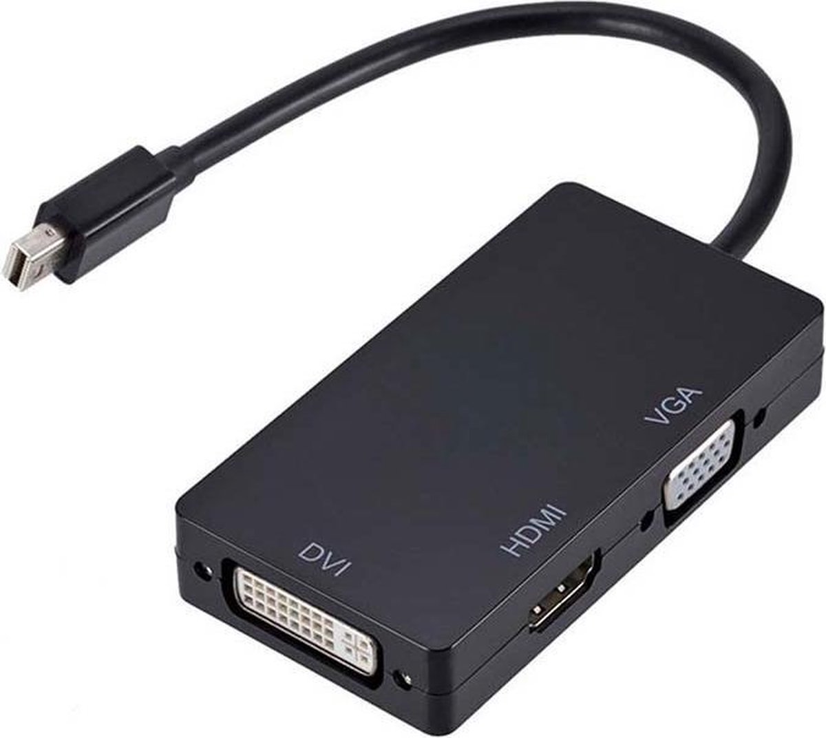 Mini Displayport naar DVI-HDMI-VGA Zwart - Mini DP naar DVI-HDMI-VGA - Mini Displayport naar HDMI - Mini Displayport naar DVI - 3-in-1 converter adaptor