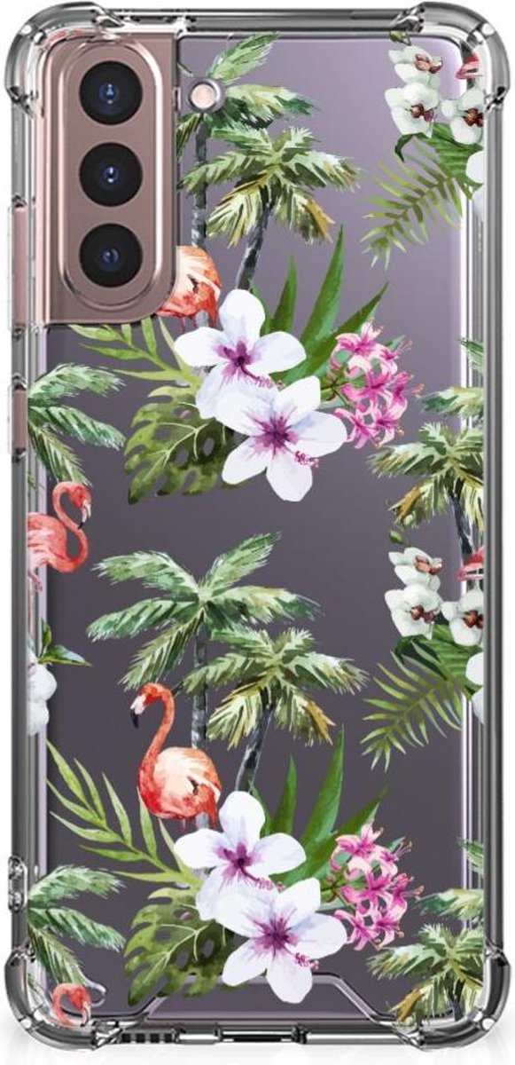 Samsung Galaxy S21 Plus Case Anti-shock Flamingo Palms