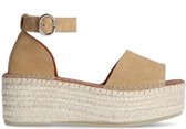 Sacha - Dames - Beige suède plateau sandalen - Maat 41